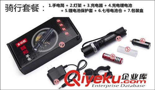 自行車配件 車前燈 山地車裝備燈 LED強光手電筒 【騎行裝必備】原始圖片2