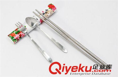 創(chuàng)意中國(guó)風(fēng)餐具 不銹鋼餐具套裝 便攜式餐具三件套 叉子勺子筷子原始圖片3