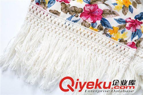 歐美女裝2014新款 ZA*RA同款女式碎花印花流蘇和服寬松披風(fēng)外套女原始圖片3