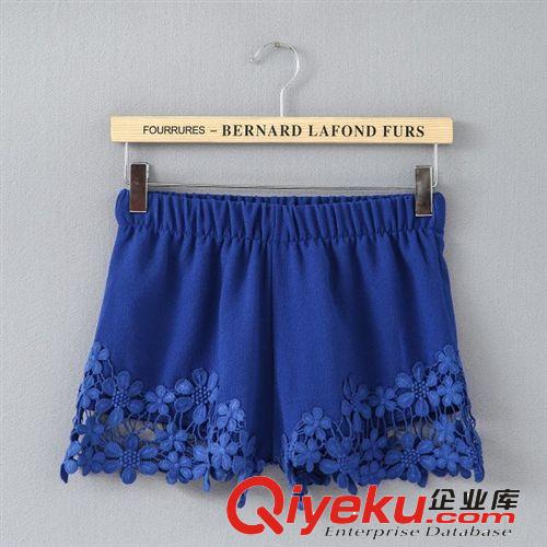 2014夏季新款 歐美ZA*RA同款女式褲腳蕾絲花邊裝飾休閑短褲熱褲原始圖片2