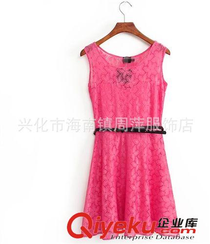 2014春夏新款新款蕾絲連衣裙 歐美女裝ASOS修身無袖蕾絲連衣裙子原始圖片3