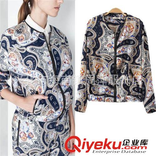 2014歐美女裝春夏新款襯衫 ZA*RA女式雙口袋印花襯衫袖帶雪紡襯衫