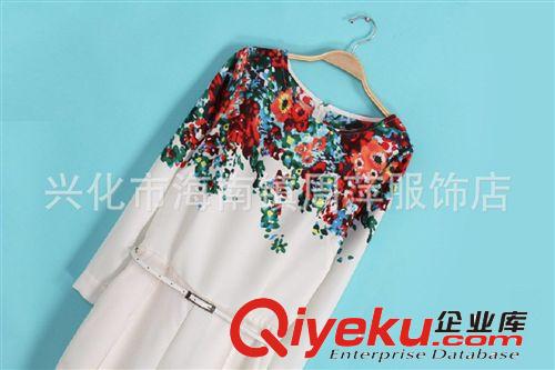 歐美風女裝2014新款 歐美明星走秀款定位印花連體褲 長褲 批發(fā)原始圖片2