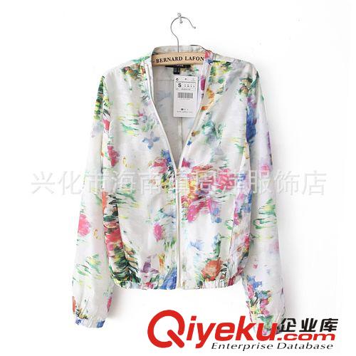 歐美春夏新款 HM同款復(fù)古青花瓷印花雪紡襯衫 女式襯衫長袖襯衣女