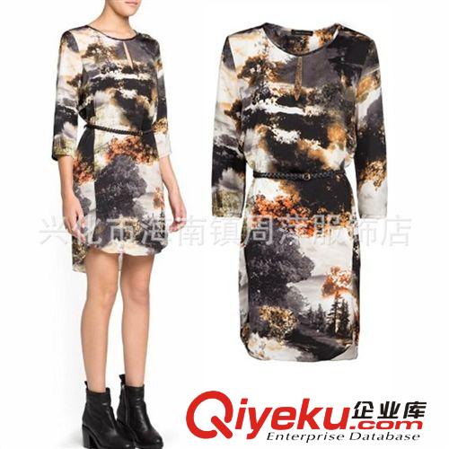 清倉處理 MAN/GO歐美雙口袋套頭印花襯衫 長袖圓領(lǐng)女式襯衫