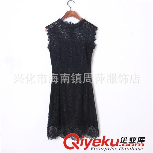 現(xiàn)貨批發(fā) 2013夏季女裝歐美新款背后蝴蝶結(jié)無袖全蕾絲花邊連衣裙原始圖片3