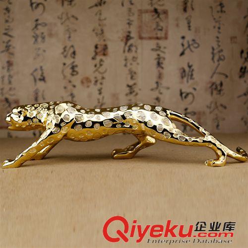 招財家居室內裝飾品金錢豹擺件 汽車擺件 gd中式動物樹脂工藝品原始圖片2