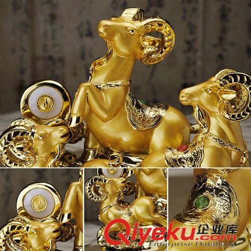 廠家批發(fā)樹脂擺件工藝品 三陽開泰公司開業(yè)禮品  家居風水擺件原始圖片3