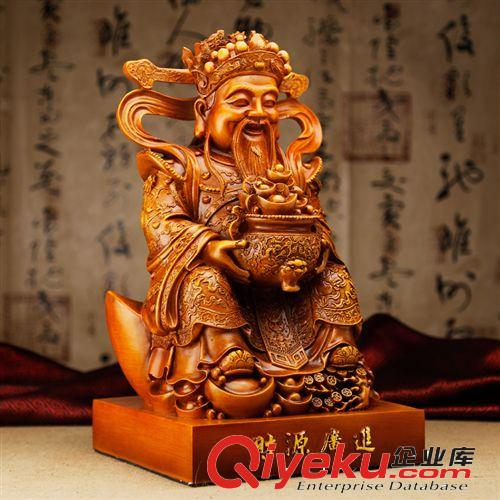 樹脂擺件家居裝飾 木紋工藝品 招財佛/財源廣進 家居禮品擺件原始圖片2