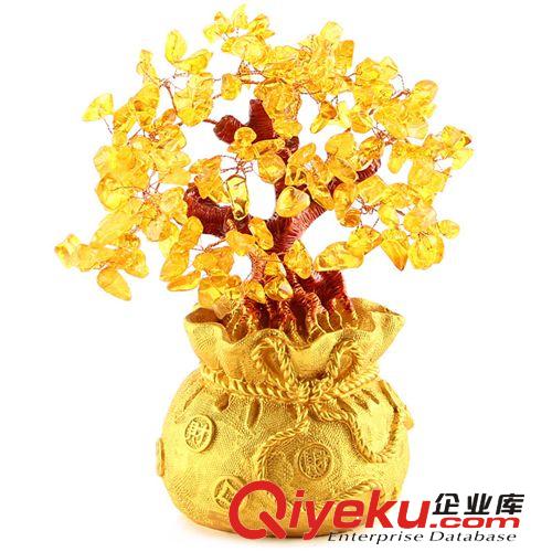 黃水晶招財樹 tr水晶發財樹擺件 招財聚財鎮宅 水晶樹擺件