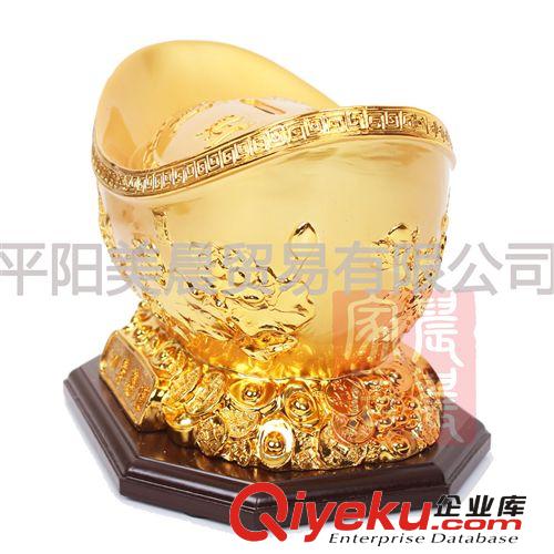 樹脂工藝品招財擺件 開業禮品 四季發財 鍍金 元寶