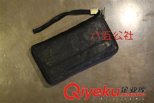 歐美新款批發(fā)優(yōu)質(zhì)植鞣羊皮長款錢包 洗水做舊經(jīng)典款錢包原始圖片2