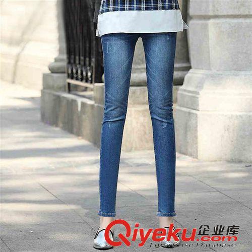 2014新品 女式牛仔褲 顯瘦高腰大碼彈力鉛筆褲九分小腳褲子 女褲