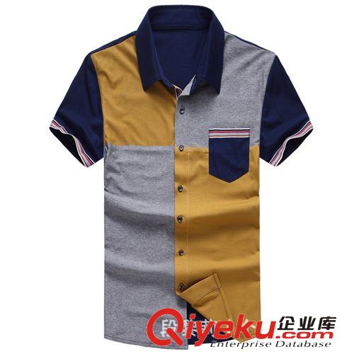 夏季新款品牌男式拼色翻領T恤男式時尚休閑男T廠家批發 一件代發原始圖片2