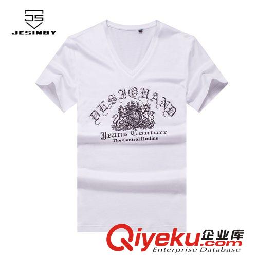 夏天男裝短袖T恤2014潮男士衣服韓版夏裝雞心領(lǐng)t桖