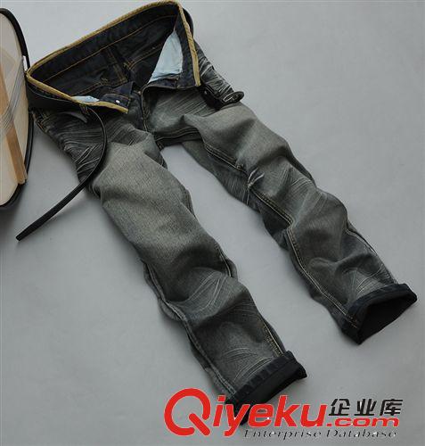 2014新品青少年男式牛仔褲春秋季款 直筒修身gd男褲代發貨批發原始圖片3