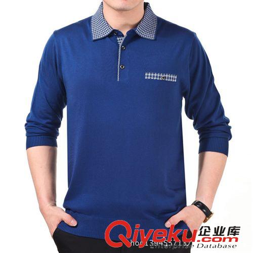 常熟品牌男裝男式翻領長袖t恤時尚休閑百搭款廠家批發原始圖片2