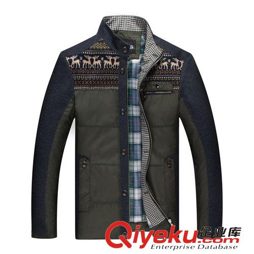 2014新款品牌春款休閑男式拼色立領夾克廠家批發(fā)