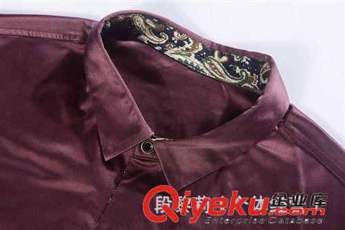 2014秋裝品牌男式翻領(lǐng)長(zhǎng)袖襯衫  雙絲光棉長(zhǎng)襯 廠家批發(fā)
