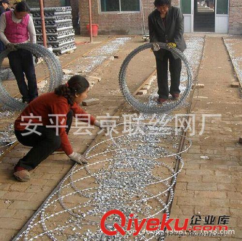 安平縣批發(fā)刀片刺繩監(jiān)獄小區(qū)防盜網(wǎng)帶刺網(wǎng) 鐵蒺藜 防爬鐵絲網(wǎng)原始圖片2