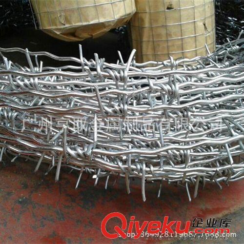 圍墻防爬刺網 道路防護綠色包膠刺繩+鐵絲網 工廠可做成整套出售原始圖片3