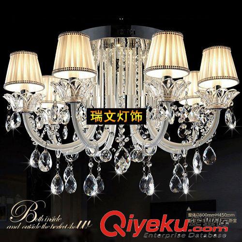 廠家批發(fā)LED蠟燭燈吸頂燈新款布藝吊燈餐廳臥室客廳燈酒店吊燈原始圖片3