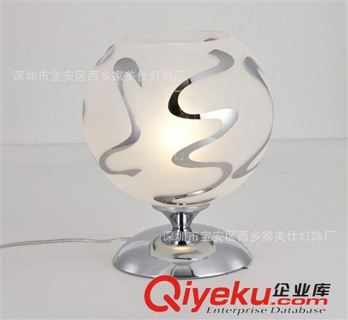 廠家直銷臺燈 鍍鉻花紋經(jīng)典玻璃臺燈原始圖片2