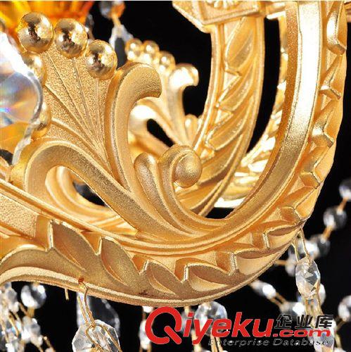 工廠批發(fā)沙金色鋅合金水晶燈歐式水晶吊燈工程吊燈客廳燈飾DS602原始圖片2