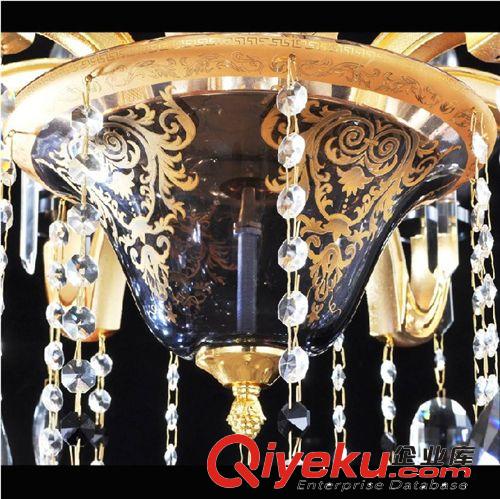 工廠批發(fā)金色鋅合金水晶燈酒店工程歐式水晶吊燈別墅燈飾DS8006原始圖片3