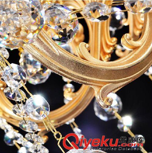 【廠家直供】沙金色鋅合金水晶燈歐式現(xiàn)代水晶吊燈工程燈飾DS6125原始圖片3