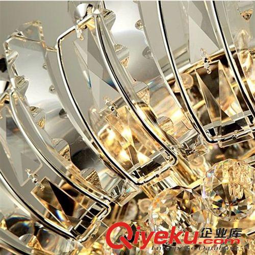 水晶客廳燈現代簡約圓形led吸頂燈黃色水晶燈 聚寶盆水晶燈具原始圖片2