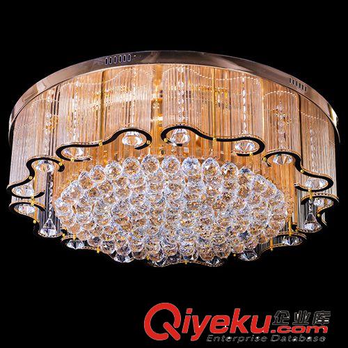 led水晶燈金黃色長方形水晶吸頂燈客廳臥室燈飾燈具一件代發(fā)