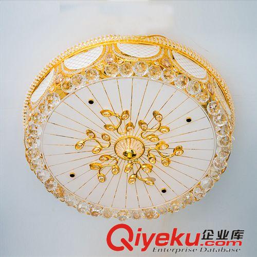 吸頂燈 黃色水晶燈 傳統客廳水晶燈 金色酒店工程燈 LED吸頂燈具原始圖片2