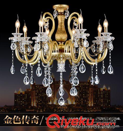 led歐式吊燈客廳別墅燈 酒店工程燈 蠟燭水晶吊燈家用燈具一件代