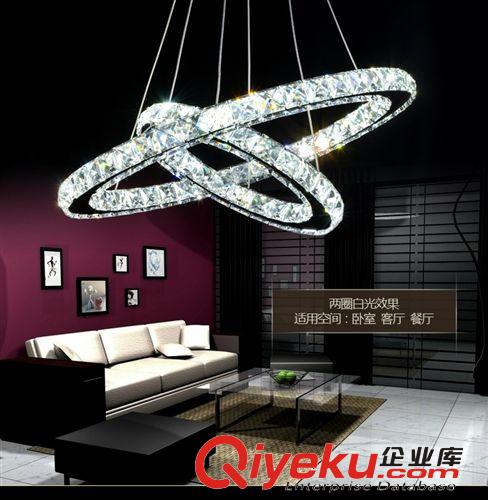 LED水晶吊燈 客廳餐廳燈具臥室過(guò)道等現(xiàn)代簡(jiǎn)約藝術(shù)環(huán)形燈飾 包郵原始圖片2