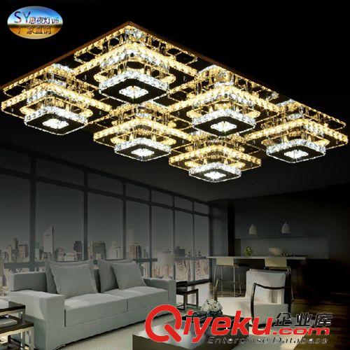 現代藝術簡約led水晶吸頂燈 客廳燈長方形臥室餐廳燈具 過道燈飾