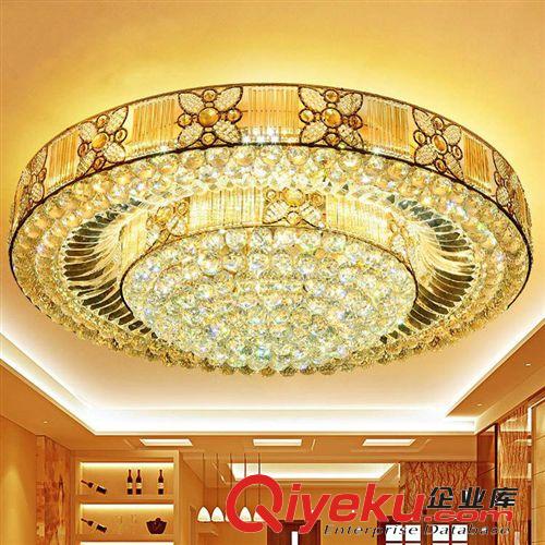 土豪金圓形水晶燈客廳燈 現代歐式led水晶吸頂燈金色臥室餐廳燈具原始圖片2