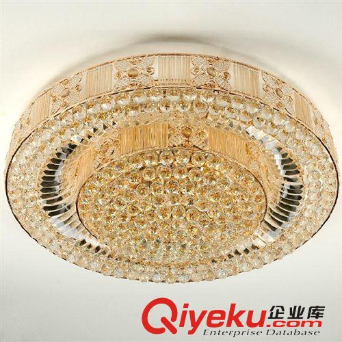 土豪金圓形水晶燈客廳燈 現代歐式led水晶吸頂燈金色臥室餐廳燈具原始圖片3