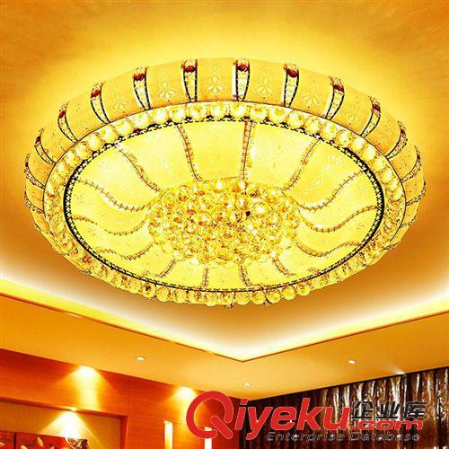 聚寶盆傳統金色水晶燈 現代LED客廳吸頂燈臥室水晶吸頂燈餐廳燈具原始圖片2