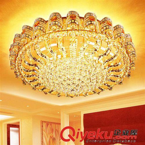 現代客廳燈水晶燈圓形 歐式led吸頂燈金黃色臥室餐廳水晶吸頂燈具原始圖片2