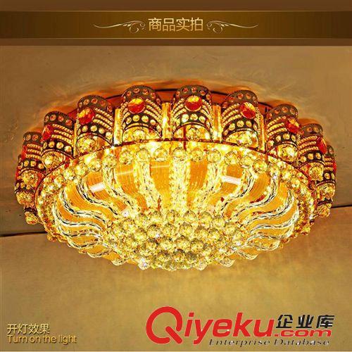 現代客廳燈水晶燈圓形 歐式led吸頂燈金黃色臥室餐廳水晶吸頂燈具原始圖片3