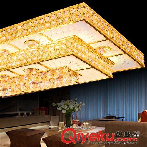 客廳水晶燈長方形吸頂燈 歐式豪華金色led臥室餐廳吸頂燈現代燈具原始圖片2