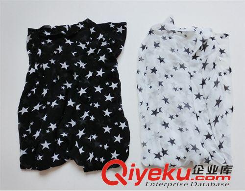 清倉tj夏季薄款雪紡中袖中長款寬松星星開衫防曬衣披肩外套批發(fā)原始圖片3