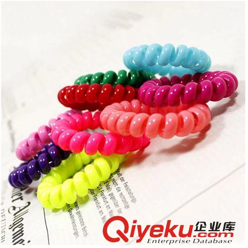 優(yōu)質(zhì)頭繩 大號(hào)黑色彩色電話線圈 贈(zèng)品皮筋發(fā)圈 5.5公分直徑原始圖片3