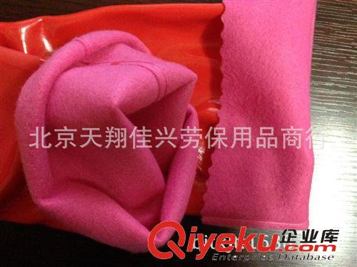 花蕾999-45pu絨里保暖手套PU乳膠家用手套 一體植絨家務手套原始圖片2