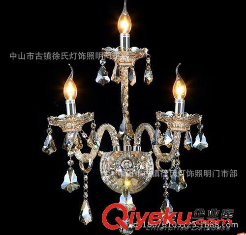 VNC gd豪華水晶壁燈 客廳臥室床頭3頭歐式水晶燈廠家批發供應原始圖片2