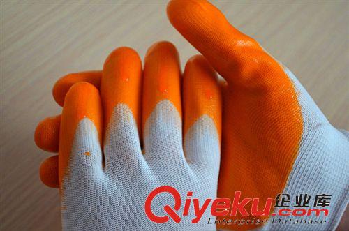 廠家直銷PVC 十三針尼龍全浸牛筋掛膠小半掛手套 臨沂手套原始圖片2