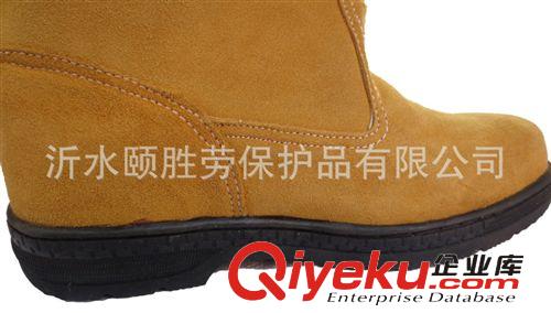 黃反絨牛皮防砸勞保靴 防砸橡膠底防護靴 勞保靴 臨沂勞保原始圖片2