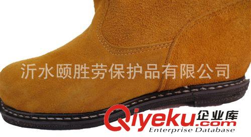 黃反絨牛皮防砸勞保靴 防砸輪胎底耐高溫防護(hù)鞋 臨沂勞保靴原始圖片3
