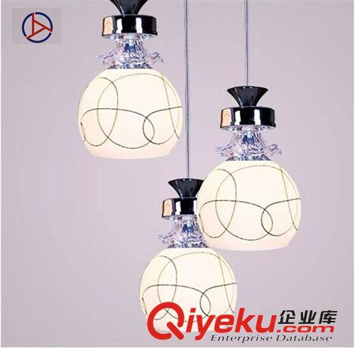 批發(fā) led餐廳三頭吊燈收銀臺(tái)吊燈led水晶吊燈多頭燈飾燈具
